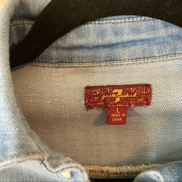 7 for all Mankind Girls Faded & Frayed Denim Dress - Picture 4 of 7